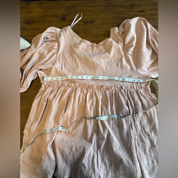 Anthropologie MABLE ROSE COLOR ROMPER PEASANT SLEEVES DEEP POCKETS nwot - Picture 8 of 8